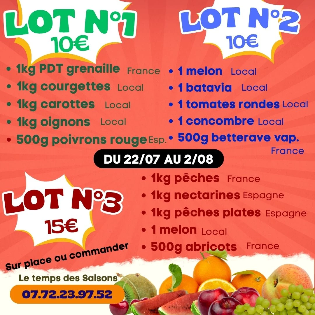 LOT N°1  Légumes/crudités 10€