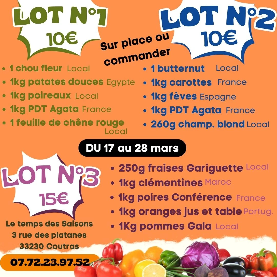 LOT N°3 = 15€ (fruits)