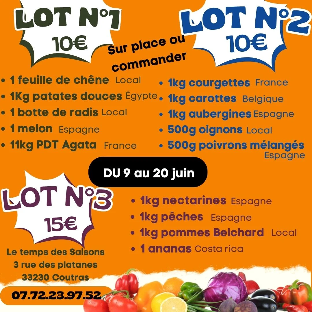 LOT N°3 = 15€ (fruits)