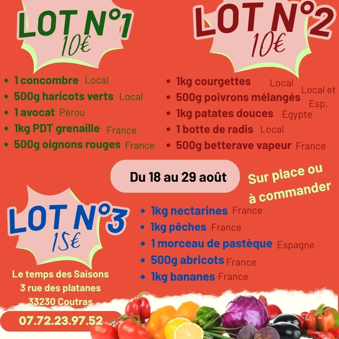 LOT N°3 = 15€ (fruits)